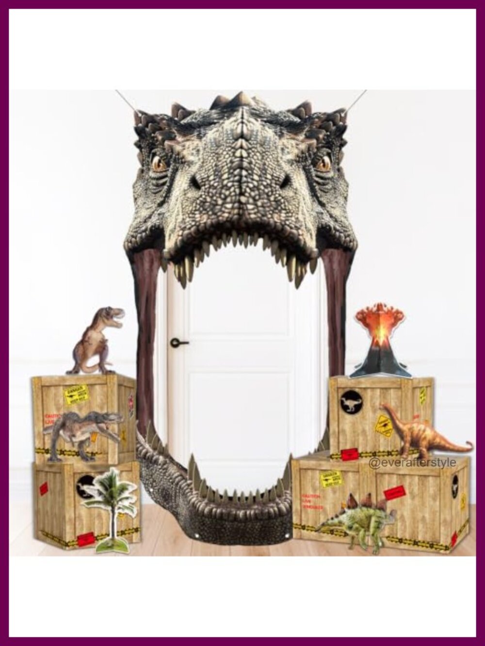 Dinosaur Party Decorations Set Banner Backdrop Cutouts